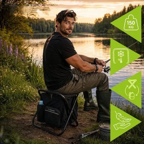 Sedia da zaino da pesca pieghevole 3 in 1 per turisti, borsa termica da 150 kg