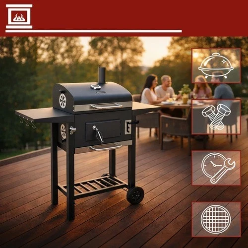 Grande barbecue a carbonella da giardino+ accessori