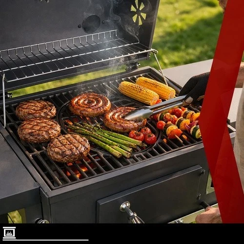 Grande barbecue a carbonella da giardino+ accessori