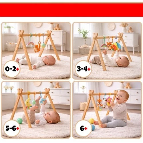 palestrina neonati 0+ in legno palestrina multifunzione con supporti per giochi