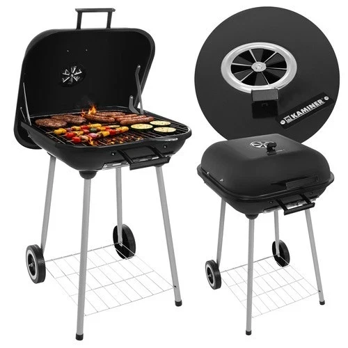 rande barbecue per carbone e carbonella da giardino con coperchio