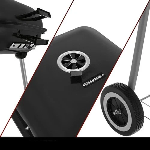 rande barbecue per carbone e carbonella da giardino con coperchio