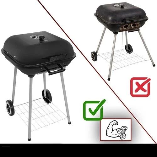 rande barbecue per carbone e carbonella da giardino con coperchio