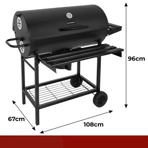 Barbecue a carbone da giardino con copertura, termometro, 2 griglie e tanti accessori