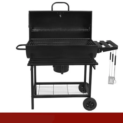 Barbecue a carbone da giardino con copertura, termometro, 2 griglie e tanti accessori