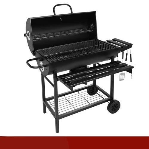 Barbecue a carbone da giardino con copertura, termometro, 2 griglie e tanti accessori