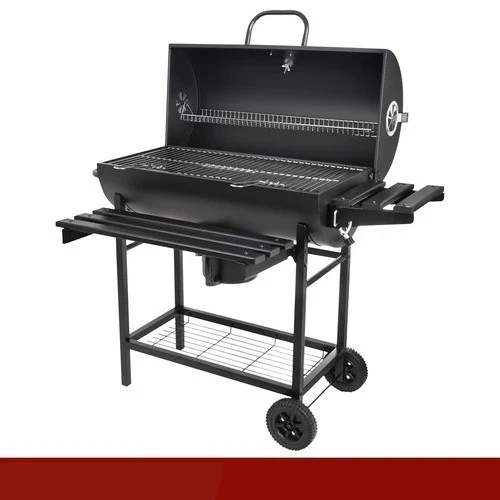 Barbecue a carbone da giardino con copertura, termometro, 2 griglie e tanti accessori
