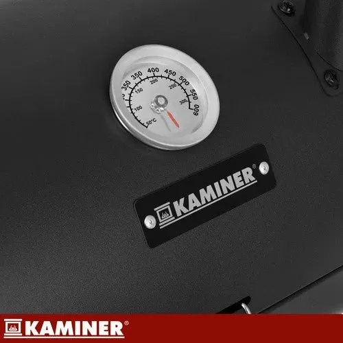 Barbecue a carbone-carbonella con coperchio, 2 griglie, termometro, camino portatile, XXL