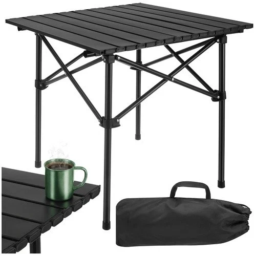 Tavolo da giardino pieghevole, tavolo pieghevole per balcone, terrazzo, colore nero