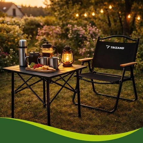 Tavolo da giardino pieghevole, tavolo pieghevole per balcone, terrazzo, colore nero