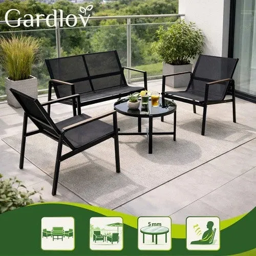 Set mobili da giardino, balcone, terrazzo, set tavolo, sedie, divano 2 posti