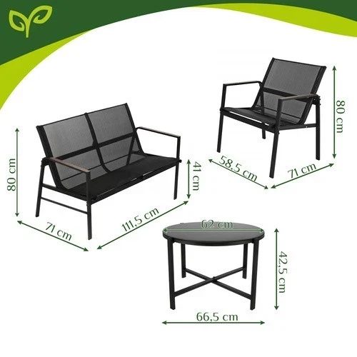 Set mobili da giardino, balcone, terrazzo, set tavolo, sedie, divano 2 posti