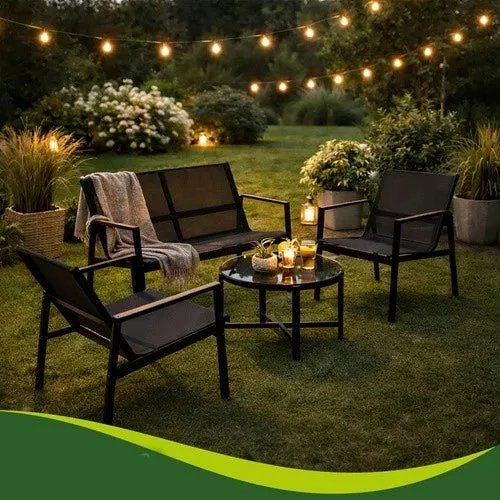Set mobili da giardino, balcone, terrazzo, set tavolo, sedie, divano 2 posti