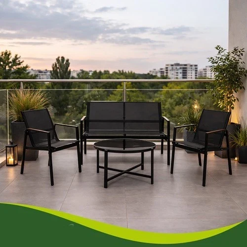 Set mobili da giardino, balcone, terrazzo, set tavolo, sedie, divano 2 posti