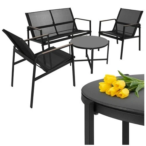 Set mobili da giardino, balcone, terrazzo, set tavolo, sedie, divano 2 posti