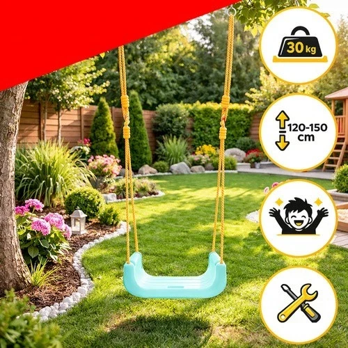 Altalena per bambini 3 in 1, colorata, con corde, per casa e giardino