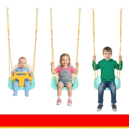 Altalena per bambini 3 in 1, colorata, con corde, per casa e giardino