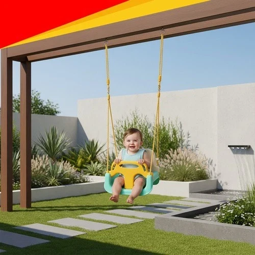 Altalena per bambini 3 in 1, colorata, con corde, per casa e giardino