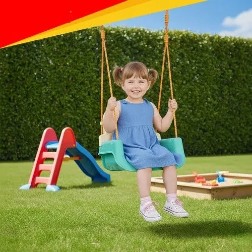 Altalena per bambini 3 in 1, colorata, con corde, per casa e giardino