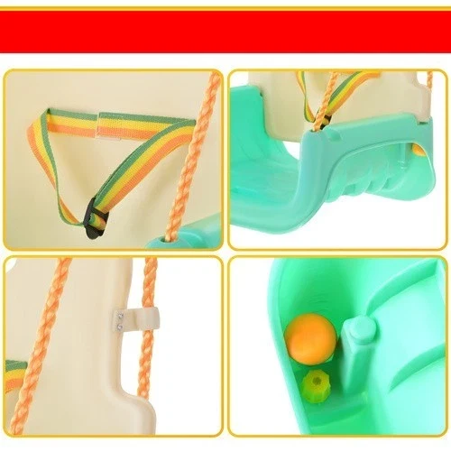 Altalena per bambini 3 in 1, colorata, con corde, per casa e giardino