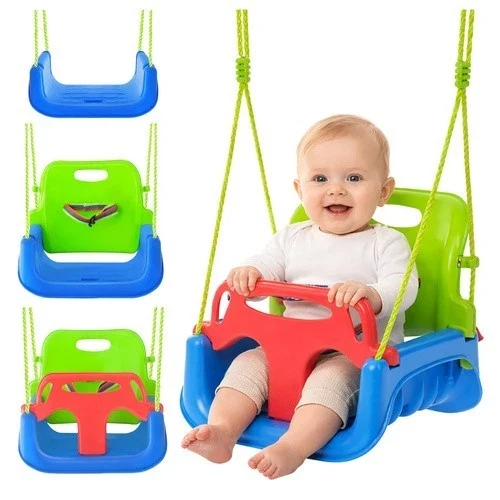 Altalena per bambini 3 in 1, colorata, con corde, per casa e giardino