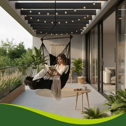 Sedia sospesa da giardino - altalena "nido di cicogna" giardino 2 in 1