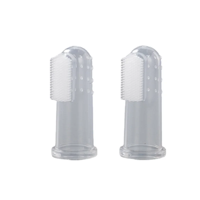 2 Pcs Soft Silicone Pet Finger Toothbrush Teddy Dog Brush Cleaning Bad Breath Teeth Care Dog Cat Oral Cleaning Stuff