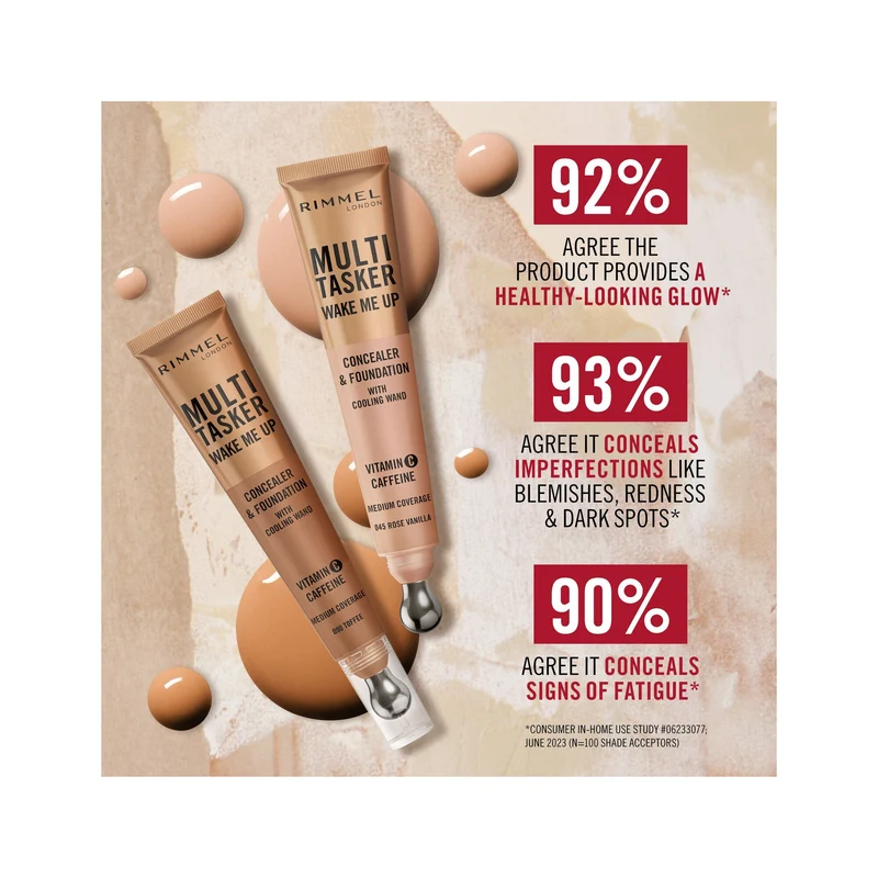 Rimmel Multi-tasker Wake Me Up Correttore & Fondotinta Formula Vegana 045 Classic Ivory 20ml
