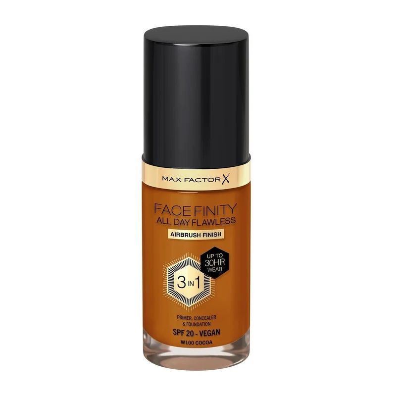 Max Factor Fondotinta Facefinity All Day Flawless 3In1 W100 Cocoa 30ml