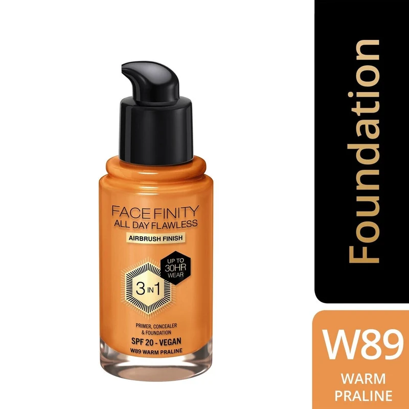 Max Factor Fondotinta Facefinity All Day Flawless 3In1 W89 Warm Praline 30ml