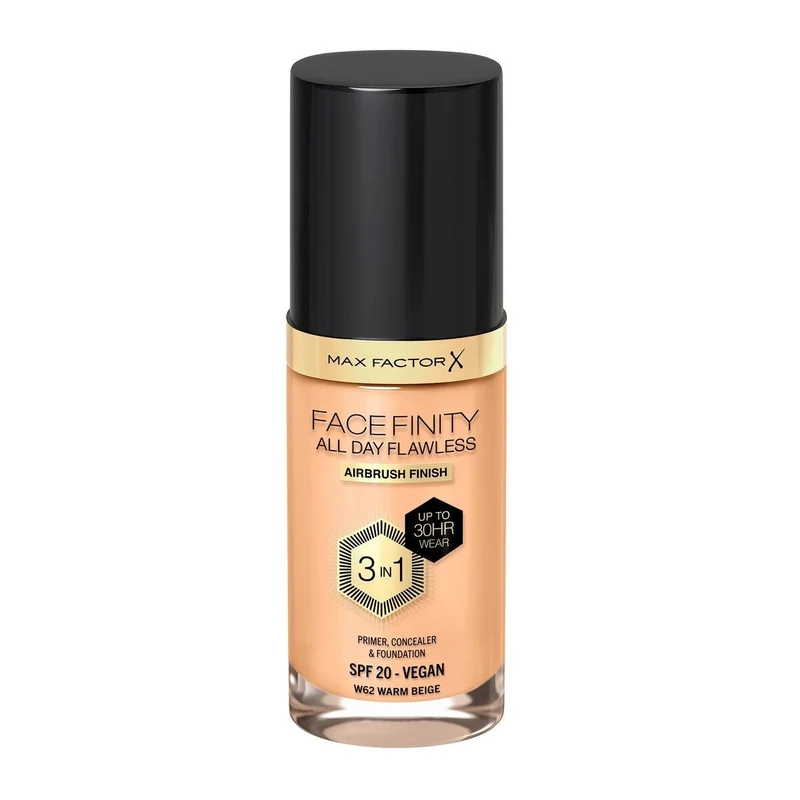 Max Factor Fondotinta Facefinity All Day Flawless 3In1 W62 Warm Beige 30ml