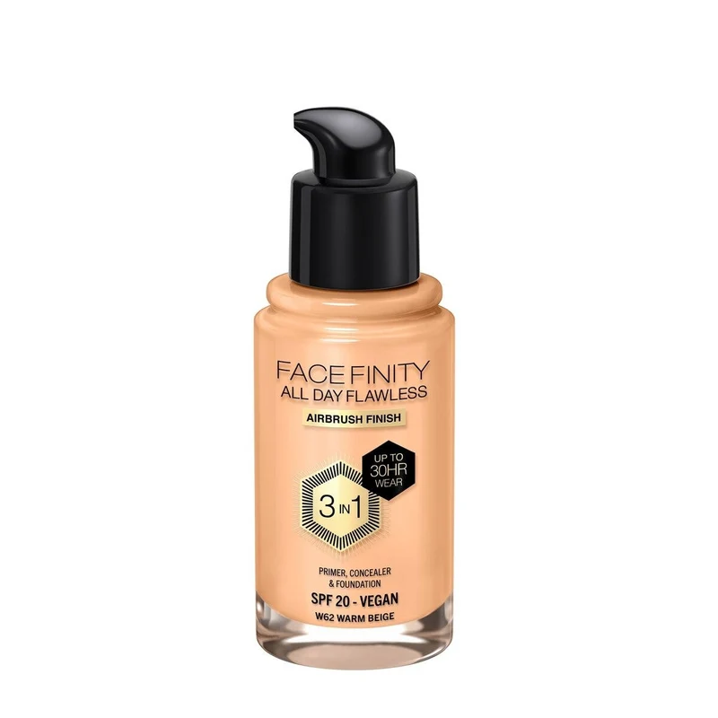 Max Factor Fondotinta Facefinity All Day Flawless 3In1 W62 Warm Beige 30ml