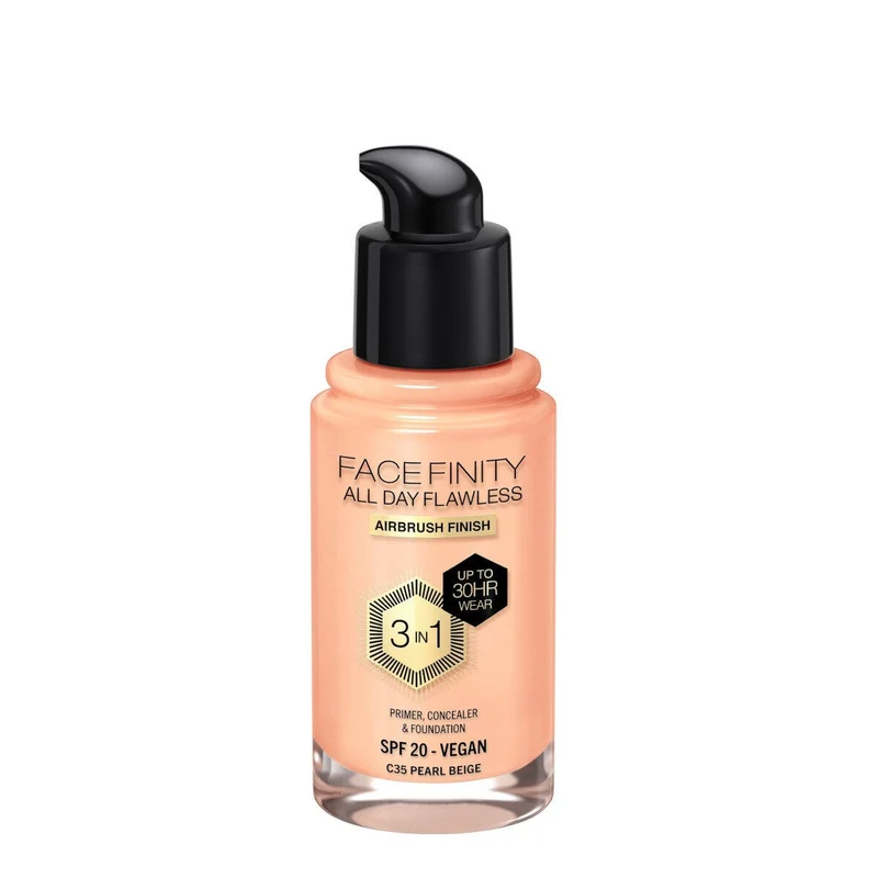 Max Factor Fondotinta Facefinity All Day Flawless 3In1 C35 Pearl Beige 30ml