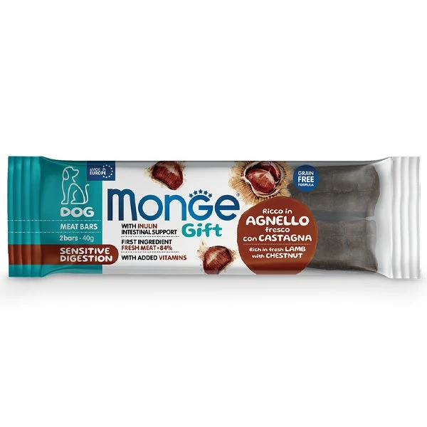 Monge Meat Bars Sensitive Digestion Barretta Per Cani Adulti Agnello Fresco Con Castagne 40g