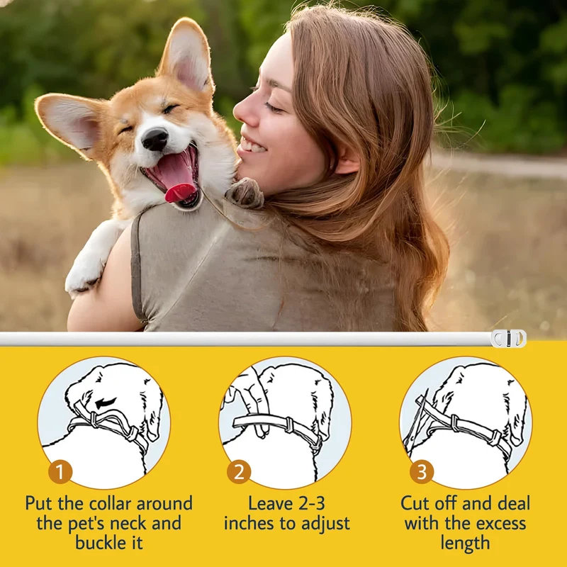Collare Antiparassitario per Cani, 12 Mesi Protezione Regolabile Collare Antipulci Cane, Collare Antipulci per Cani con Oli Essenziali 100% Naturali Regolabile per Tutte le Taglie