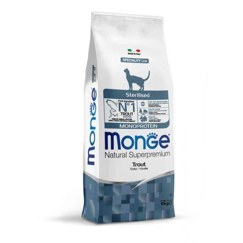 Monge Natural Superpremium Sterilised Monoprotein Trota 10 kg