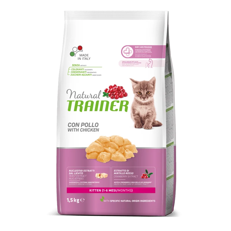 Natural Trainer Kitten con Pollo 1,5kg - Cuccioli Gattini