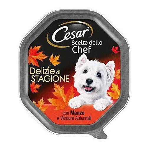 Cesar Scelta dello Chef Manzo e Verdure Autunnali 150g - Cibo Umido per Cani