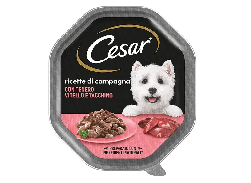 Cesar Ricette di Campagna Vitello e Tacchino 150g - Cibo Umido per Cani