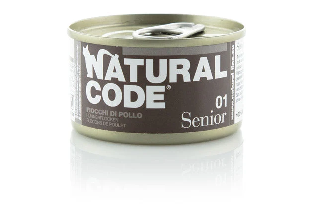 Natural Code 01 Senior Fiocchi di Pollo 85g Umido per Gatti