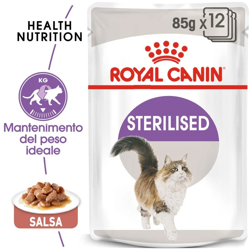 12x85g Royal Canin Sterilised in Salsa - Cibo Umido per Gatti