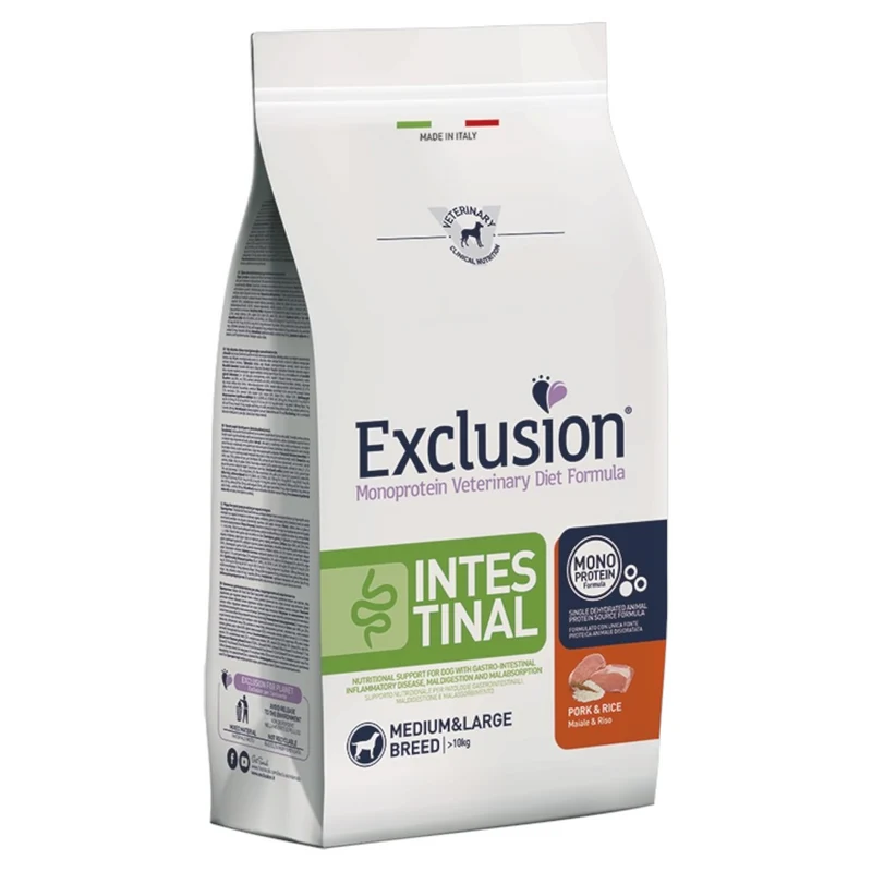 EXCLUSION Cane Intestinal Medium&Large Adult Maiale e Riso 2Kg