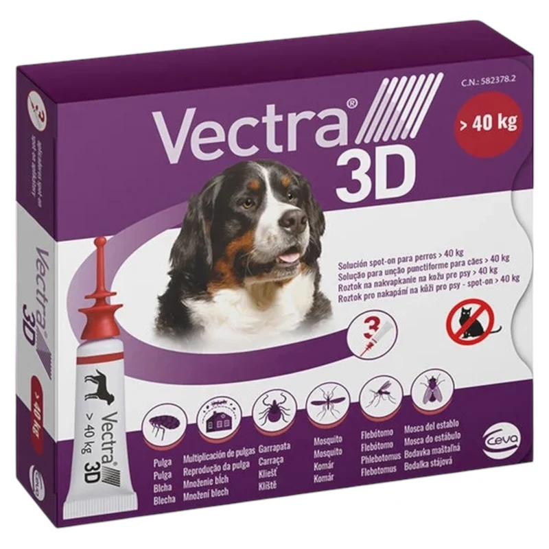 CEVA Vectra 3D Cane Oltre 40 kg (3 Pipette)