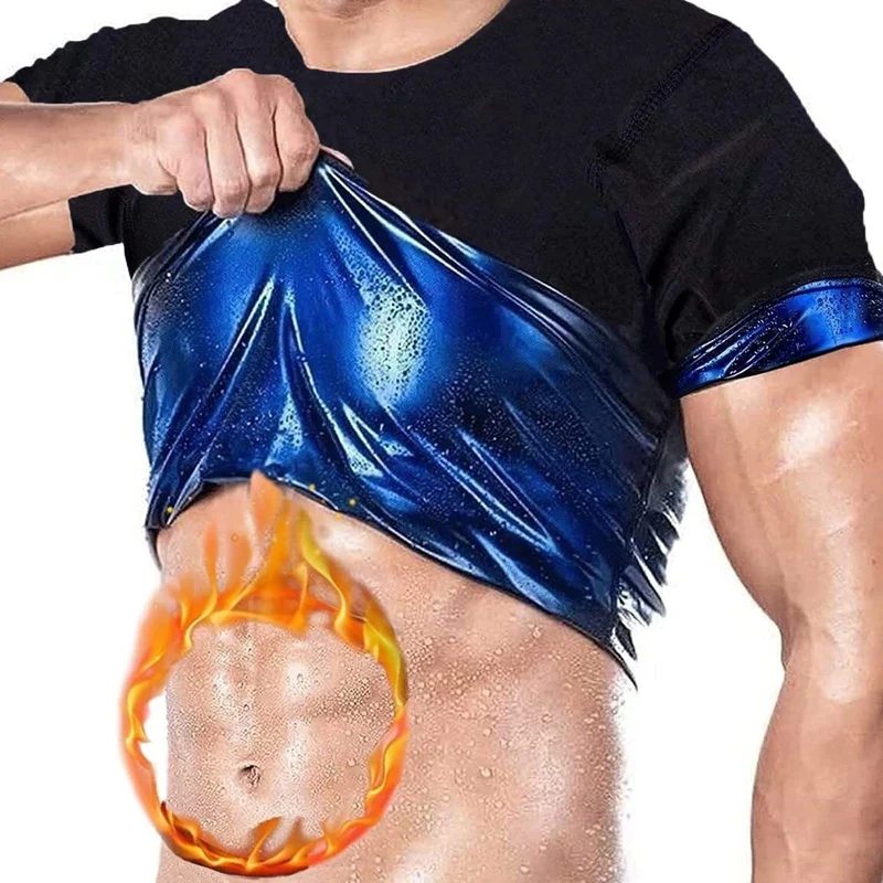 Canotta Dimagrante Uomo Maglia Sauna Sudare Snellente Polimero Maglietta Sportivo Gilet Modellante Sauna Fitness Manica Corta T Shirt Palestra Sudore Sportivo Body Shaper ( Color : Man , Size : L )