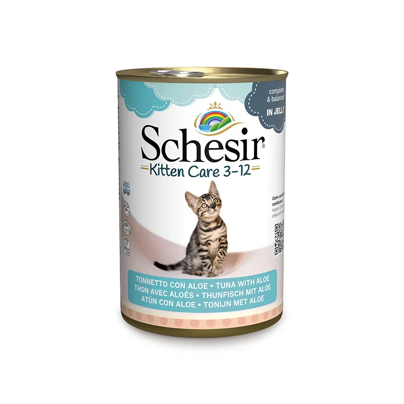 Schesir Kitten Tonnetto con Aloe in Gelatina 140g - Gatto Cucciolo