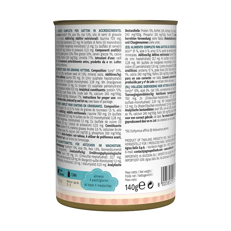 Schesir Kitten Tonnetto con Aloe in Gelatina 140g - Gatto Cucciolo