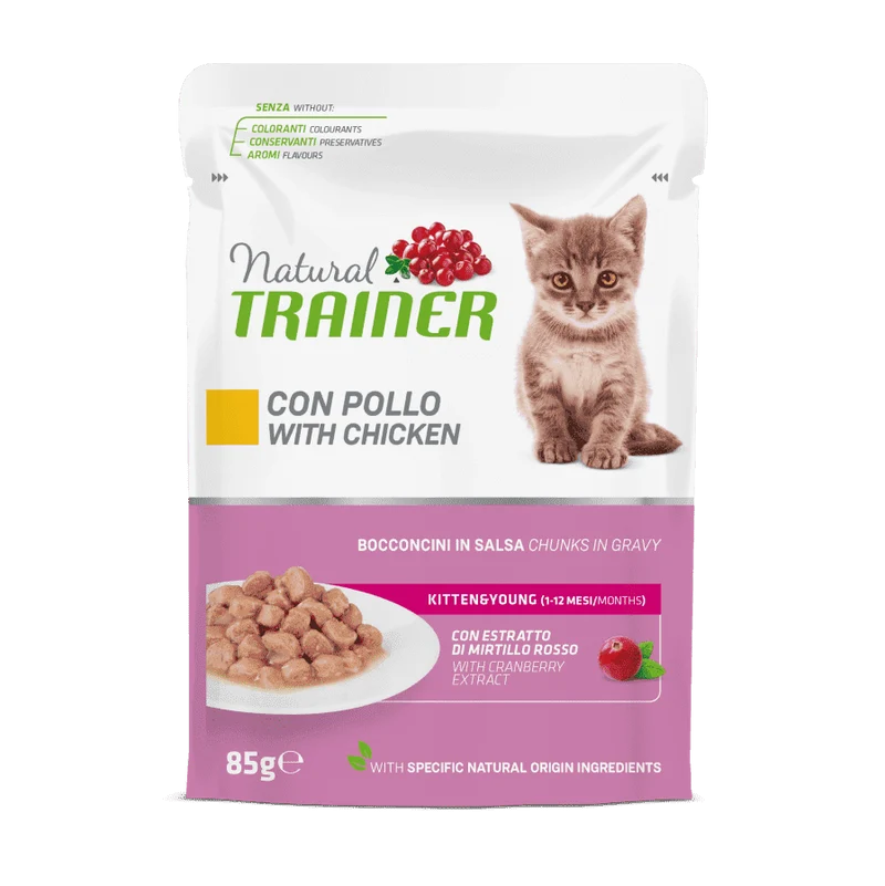 Natural Trainer Kitten&Young con Pollo 85g - Gatti Cuccioli