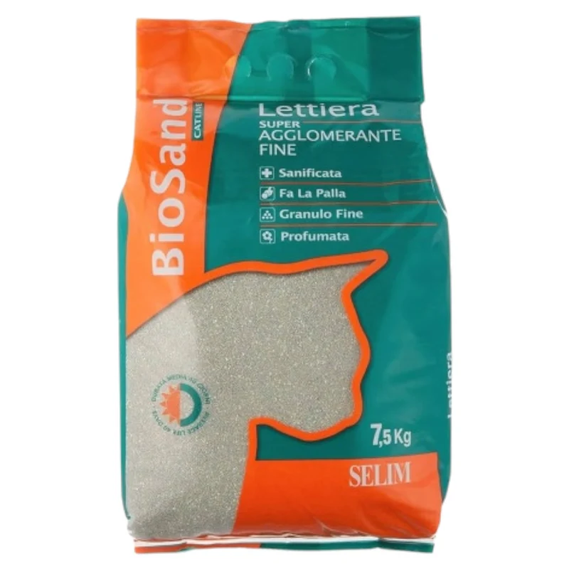 BIOSAND Lettiera Bentonite SuperAgglomerante fine profumata 7,5 kg