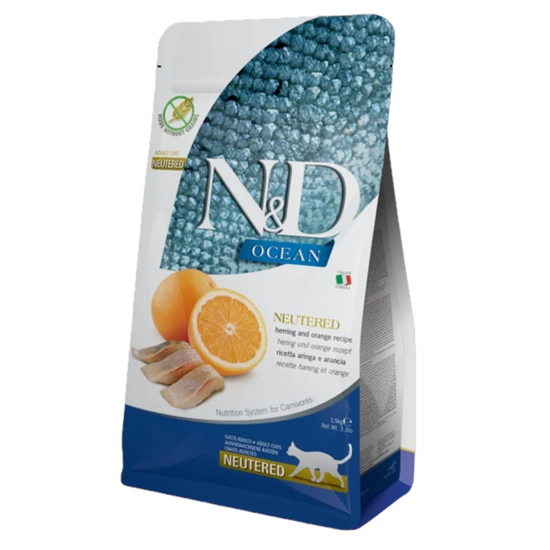FARMINA N&D Gatto Ocean GF Neutered - Aringa e Arancia 5Kg