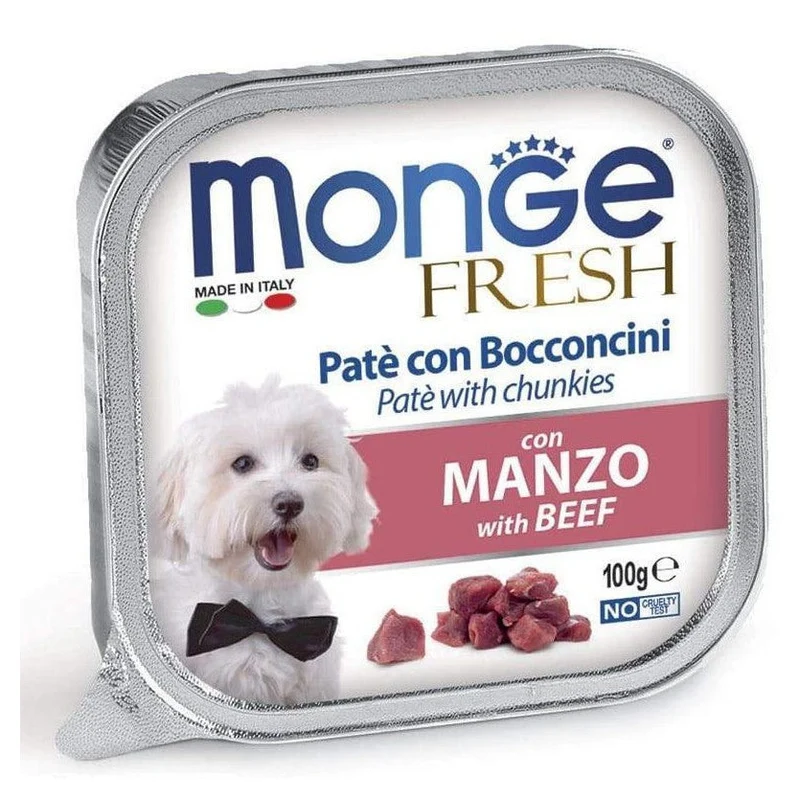 Monge Fresh Patè Bocconcini Manzo Cane 100g